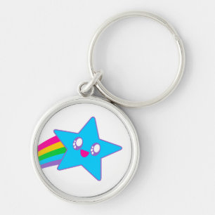 Kawaii Rave Neon Stern Regenbogen Schlüsselanhänger