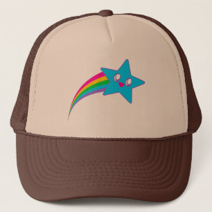 Kawaii Rave Neon Stern Regenbogen Truckerkappe