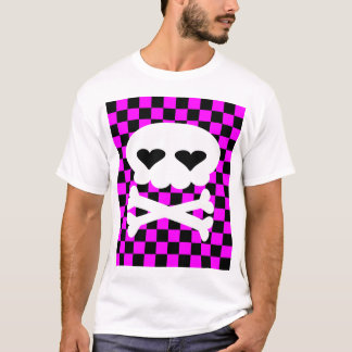 Kawaii Rave Skull Checkerboard T-Shirt