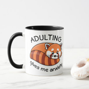 Kawaii Red Panda: Erwachsenwerden gibt mir Angst Tasse