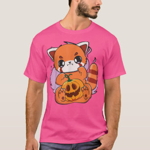 Kawaii Red Panda Halloween Pumpkin Otaku Anime Bea T-Shirt