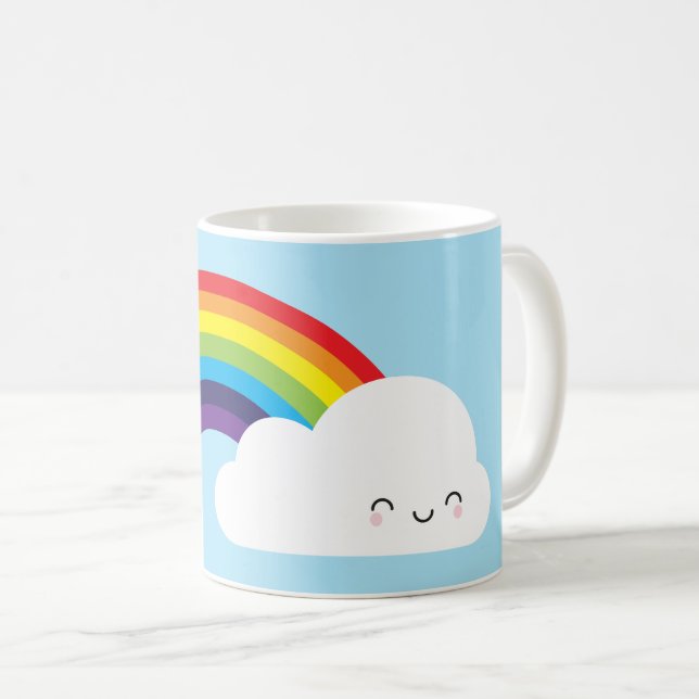 Kawaii-Regenbogen Kaffeetasse (VorderseiteRechts)