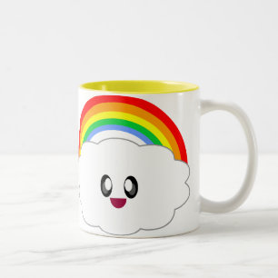 KAWAII REGENBOGEN WOLKE SO GLÜCKSELIGKEIT 100 PROZ ZWEIFARBIGE TASSE