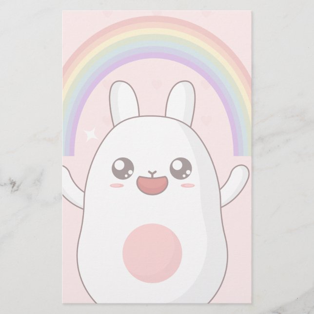 Kawaii-Regenbogenhalbkugel Briefpapier (Vorderseite)