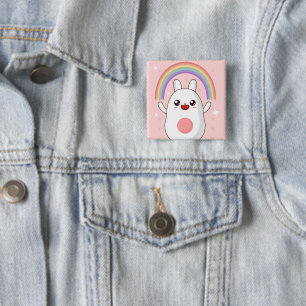 Kawaii-Regenbogenhalbkugel Button