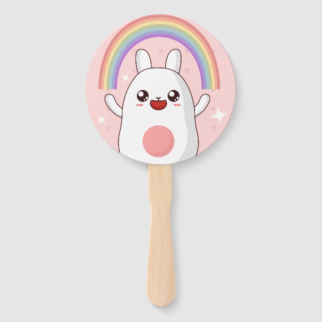 Kawaii-Regenbogenhalbkugel Fächer (Vorderseite)