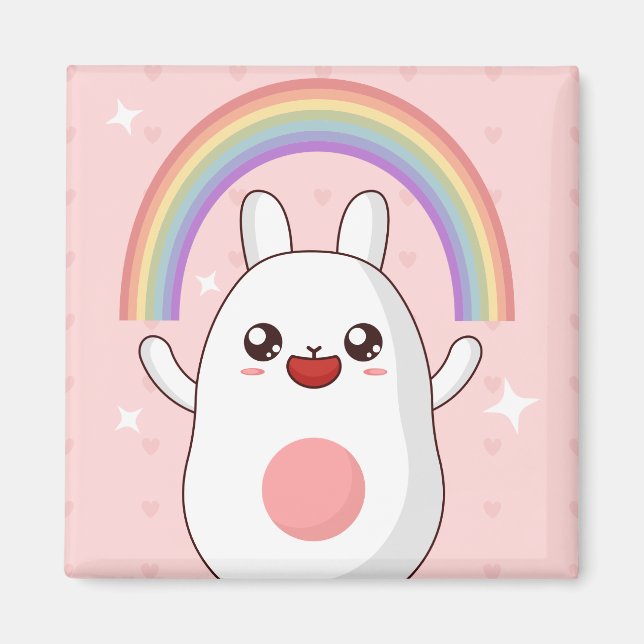 Kawaii-Regenbogenhalbkugel Magnet (Vorne)