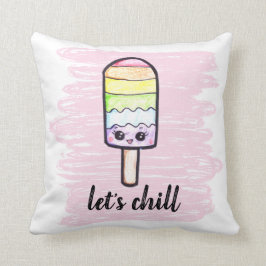 Kawaii Regenbogenpopsikel niedlich zeichnend kühle Kissen