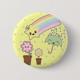 Kawaii Regenbogenwettermuster so niedlich Button