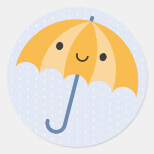 Kawaii Regenschirme Runder Aufkleber