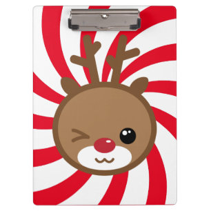 Kawaii Reindeer Clipboard Klemmbrett