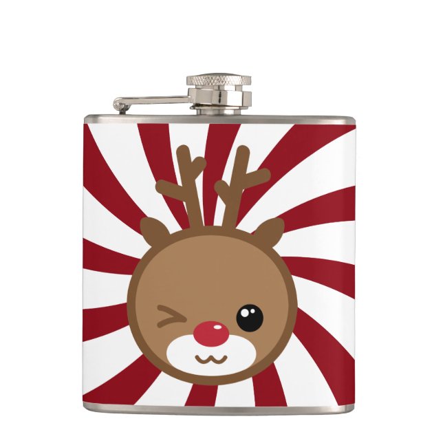 Kawaii Reindeer Flask Flachmann (Vorderseite)