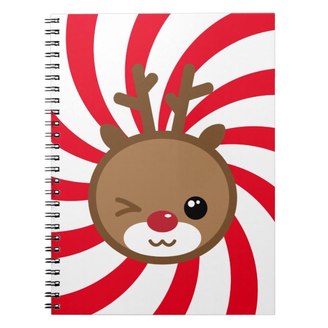 Kawaii Reindeer-Notebook Notizblock (Vorderseite)