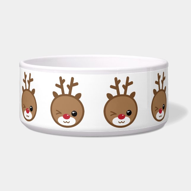 Kawaii Reindeer Pet Bowl Napf (Vorderseite)