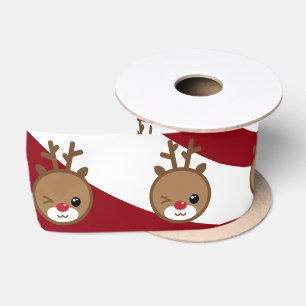 Kawaii Reindeer Satin Ribbon Satinband
