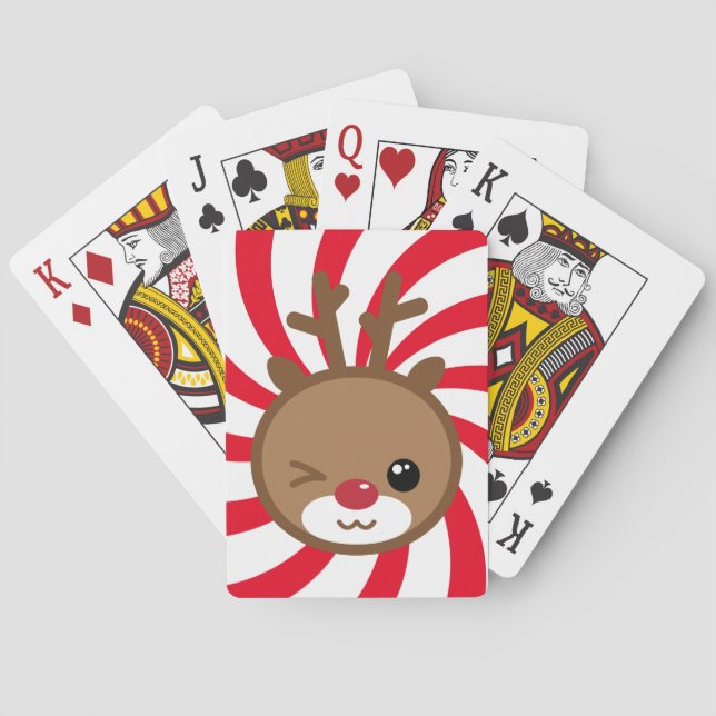 Kawaii Reindeer Spielkarten (Rückseite)
