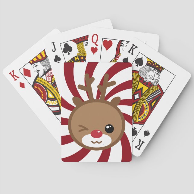 Kawaii Reindeer Spielkarten (Rückseite)