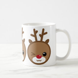 Kawaii Reindeer Weihnachts-Tasse Kaffeetasse