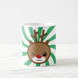 Kawaii Reindeer Weihnachts-Tasse Kaffeetasse