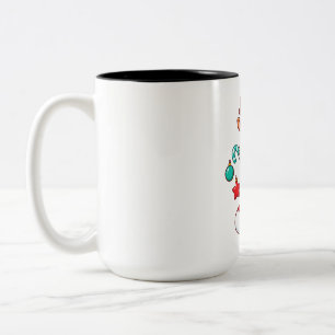Kawaii-Rentier im Strumpf Weihnachts-T-Shirt Zweifarbige Tasse