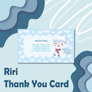 Kawaii Riri Dankeskarten für Kleinunternehmen Magnetkarte