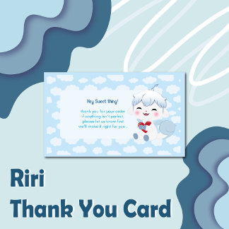 Kawaii Riri Dankeskarten für Kleinunternehmen Magnetkarte