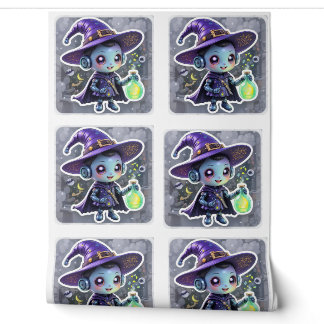 Kawaii Robot Hexenmeister Halloween Niedlicher Zau Tapete