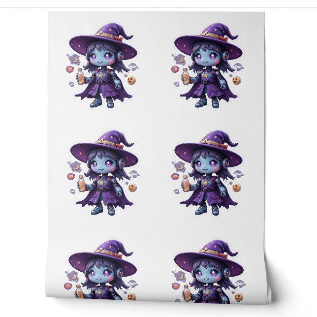 Kawaii Robot Witch Girl Niedlich Futuristic Hexe Z Tapete (Abrollen)