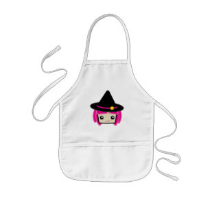 Kawaii rosa behaarte Hexe-Schürze Kinderschürze