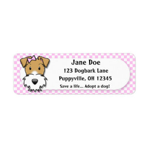 Kawaii rosa Gingham-Draht-Foxterrier