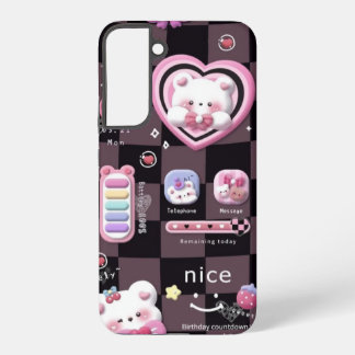 Kawaii Rosa Herz Scrapbook Ästhetik Samsung Galaxy Hülle