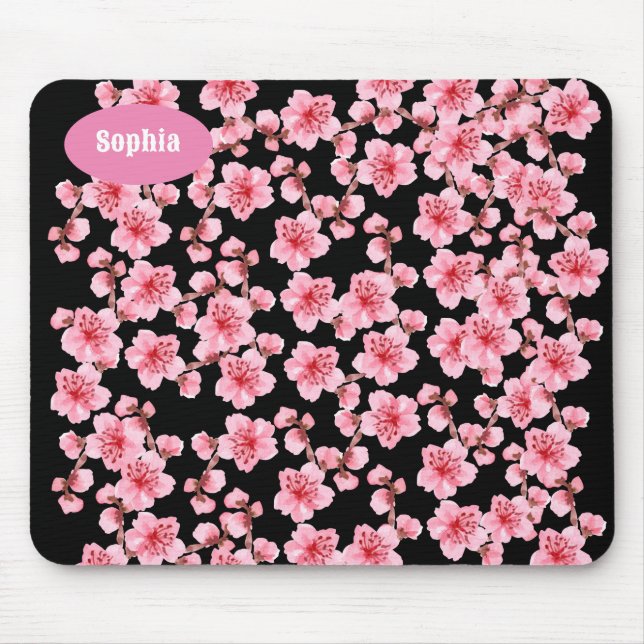 Kawaii-Rosa-Kirschblüten Mousepad (Vorne)