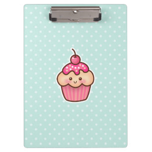 Kawaii rosa kleiner Kuchen und niedliche tadellose Klemmbrett