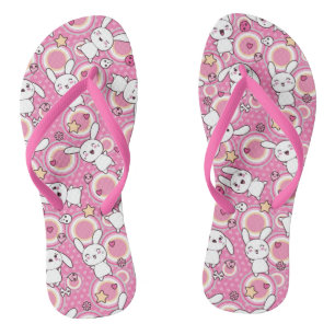 kawaii-rosa Muster Flip Flops