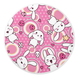 kawaii rosa Muster Keramikknauf