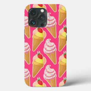 Kawaii-rosa Muster mit Erdbeereis Case-Mate iPhone Hülle