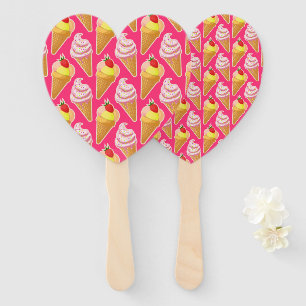 Kawaii-rosa Muster mit Erdbeereis Fächer