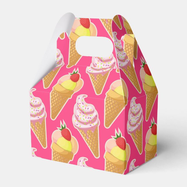 Kawaii-rosa Muster mit Erdbeereis Geschenkschachtel (Vorderseite)