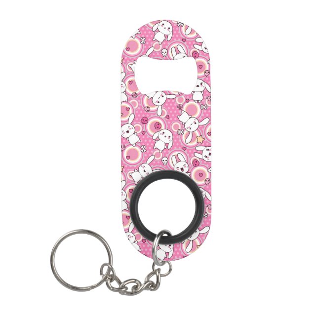 kawaii rosa Muster Schlüsselanhängerflaschenöffner (Vorderseite)