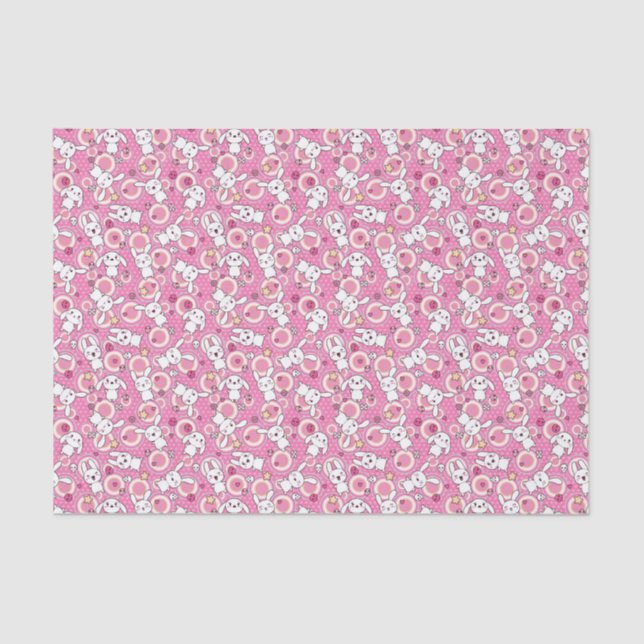 kawaii rosa Muster Seidenpapier (Vorderseite)