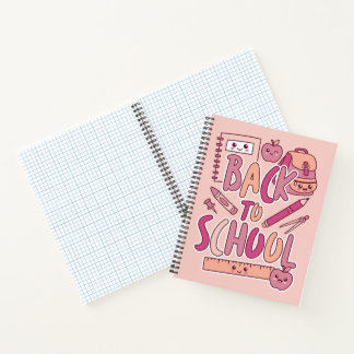 Kawaii Rosa Zurück zur Schule Süße Materialien Stu Notizbuch