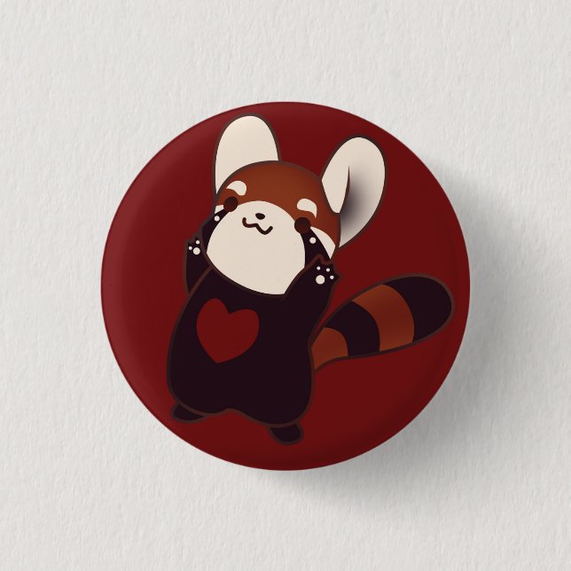 Kawaii roter Panda-Knopf-Abzeichen Button (Vorderseite)