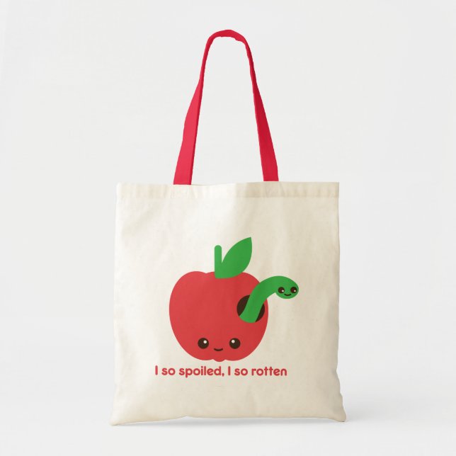 Kawaii Rotten Apple Tragetasche (Vorne)