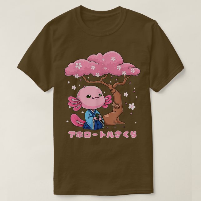 Kawaii Sakura Aolotl Japanisch Sakura Aolotl Cherr T-Shirt (Design vorne)