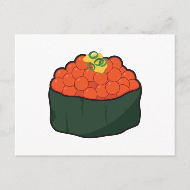 Kawaii Salmon Sushi - Feinschmecker Kawaii Postkarte (Vorderseite)