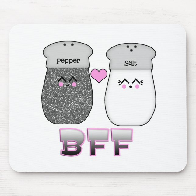 Kawaii Salt n Pepper BESTE FREUNDIN Mousepad (Vorne)