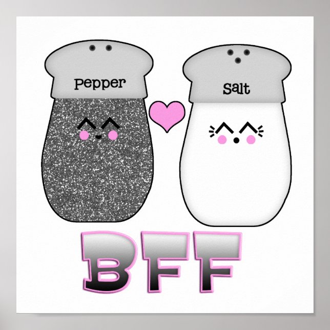 Kawaii Salt n Pepper BESTE FREUNDIN Poster (Vorne)