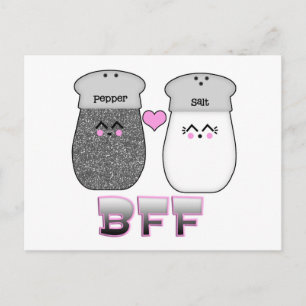 Kawaii Salt n Pepper BESTE FREUNDIN Postkarte