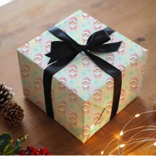 Kawaii Santa Pastell-Muster Geschenkpapier