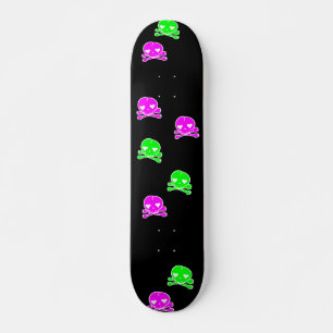 Kawaii Schädel Goth Lolita Schwarz Pink Grün Skateboard